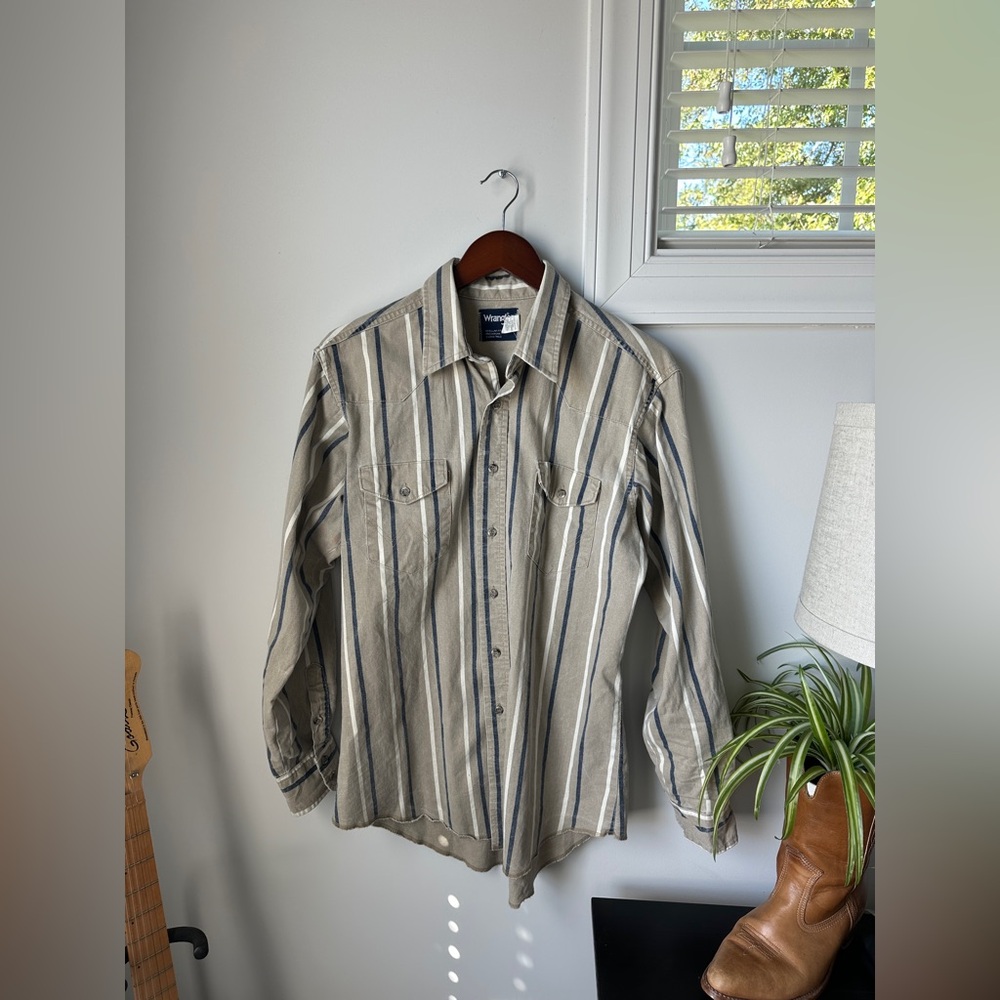 Wrangler Striped Vintage 2 Pocket Western Shirt